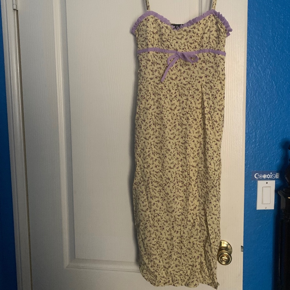 Motel rocks isaure yellow midi dress size xs